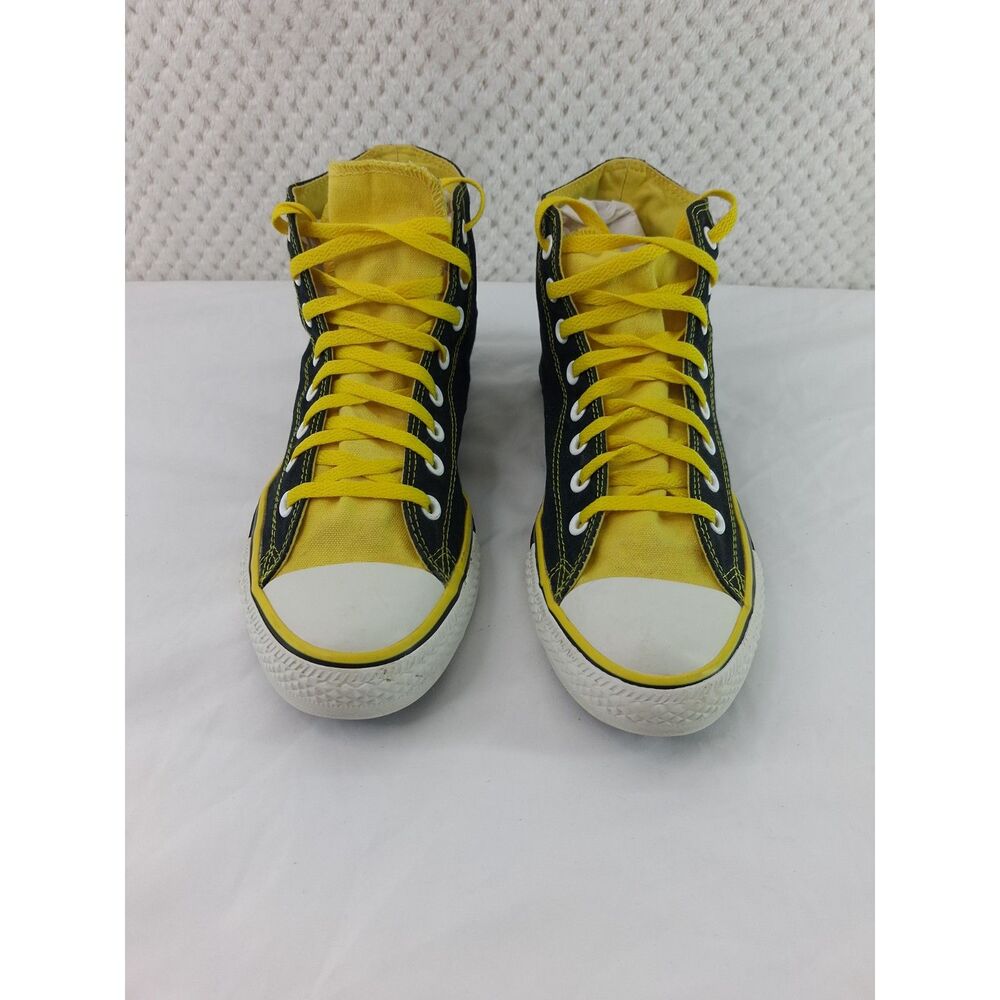 Converse Chuck Taylor All Star High Top Sneakers Black Yellow Men's 8 Women's 10 - Picture 8 of 10